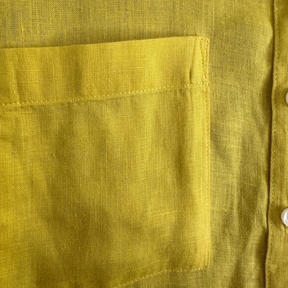 BODEN | Sienna Yellow Linen Button Front Blouse | Size 10 P - Picture 3 of 5